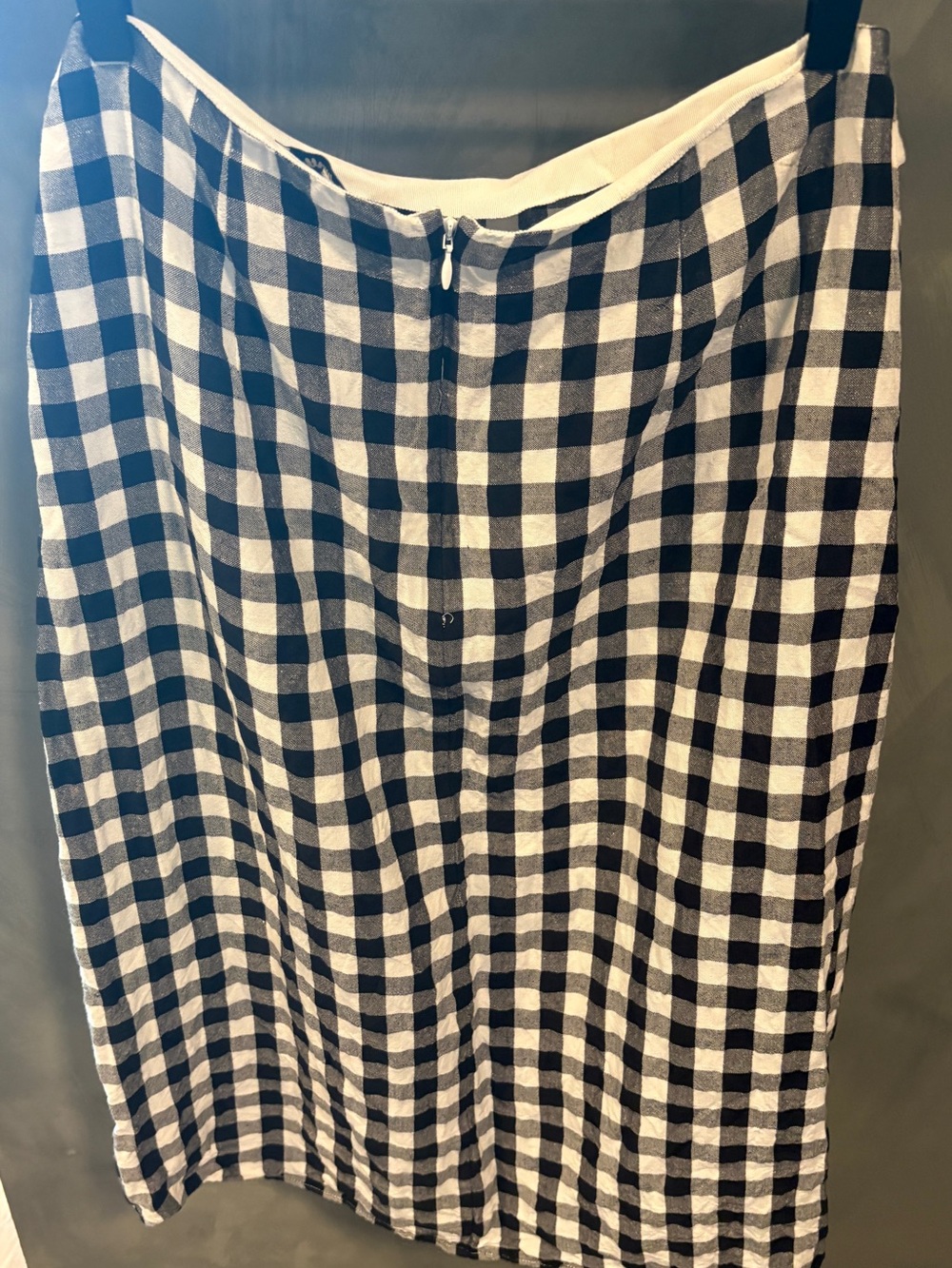 Madewell Gingham Wrap Skirt Womens Size 8 Black White Check Midi Tie Side - Picture 3 of 5